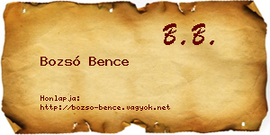 Bozsó Bence névjegykártya